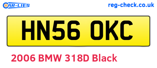 HN56OKC are the vehicle registration plates.