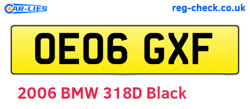 OE06GXF are the vehicle registration plates.