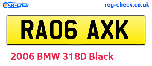 RA06AXK are the vehicle registration plates.