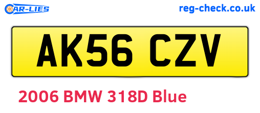 AK56CZV are the vehicle registration plates.