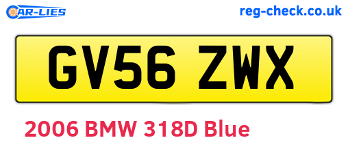 GV56ZWX are the vehicle registration plates.