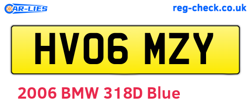 HV06MZY are the vehicle registration plates.