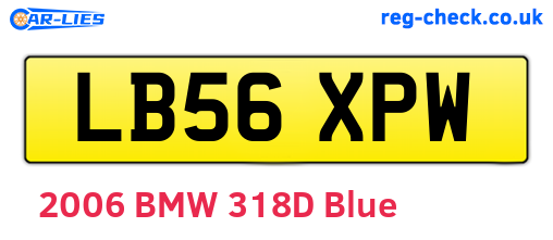 LB56XPW are the vehicle registration plates.