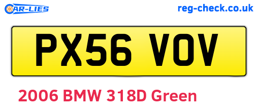 PX56VOV are the vehicle registration plates.