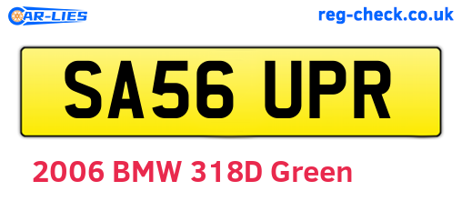 SA56UPR are the vehicle registration plates.