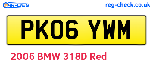 PK06YWM are the vehicle registration plates.