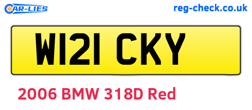 W121CKY are the vehicle registration plates.