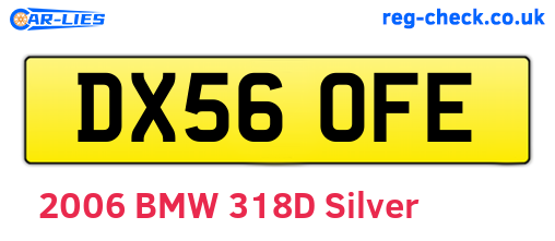 DX56OFE are the vehicle registration plates.