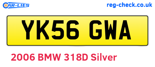 YK56GWA are the vehicle registration plates.