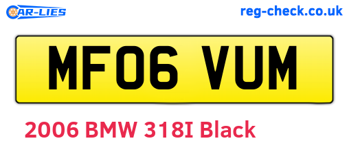 MF06VUM are the vehicle registration plates.