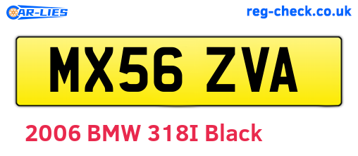 MX56ZVA are the vehicle registration plates.
