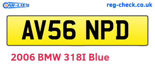 AV56NPD are the vehicle registration plates.