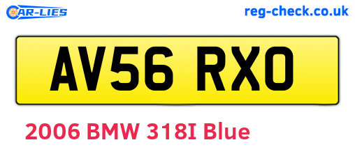 AV56RXO are the vehicle registration plates.
