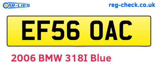 EF56OAC are the vehicle registration plates.