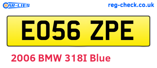 EO56ZPE are the vehicle registration plates.