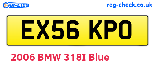 EX56KPO are the vehicle registration plates.