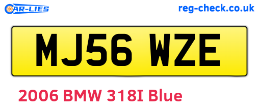 MJ56WZE are the vehicle registration plates.
