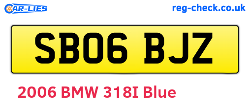 SB06BJZ are the vehicle registration plates.