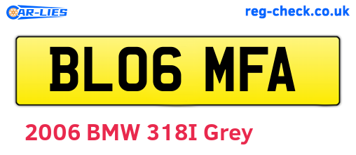 BL06MFA are the vehicle registration plates.