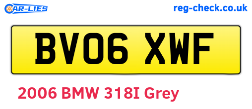 BV06XWF are the vehicle registration plates.