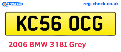 KC56OCG are the vehicle registration plates.