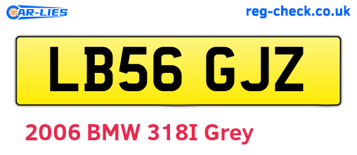 LB56GJZ are the vehicle registration plates.