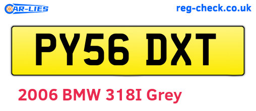 PY56DXT are the vehicle registration plates.