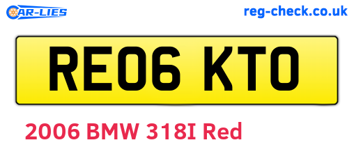 RE06KTO are the vehicle registration plates.