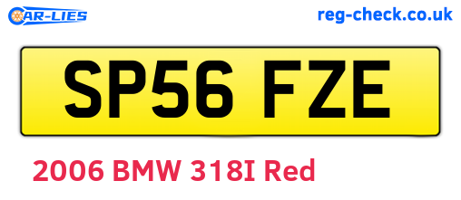 SP56FZE are the vehicle registration plates.