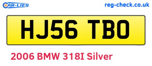 HJ56TBO are the vehicle registration plates.
