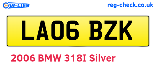 LA06BZK are the vehicle registration plates.