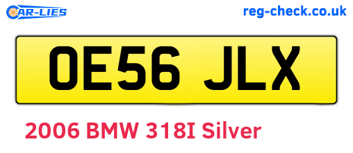 OE56JLX are the vehicle registration plates.