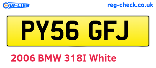 PY56GFJ are the vehicle registration plates.