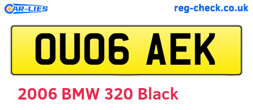 OU06AEK are the vehicle registration plates.
