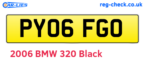 PY06FGO are the vehicle registration plates.