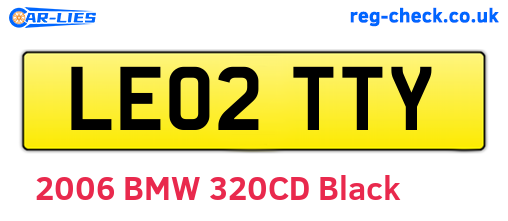 LE02TTY are the vehicle registration plates.