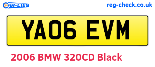 YA06EVM are the vehicle registration plates.