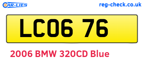 LCO676 are the vehicle registration plates.