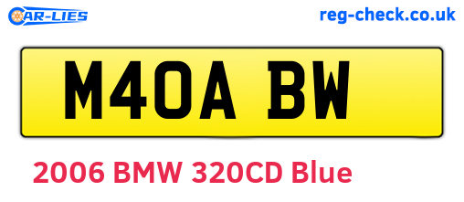 M40ABW are the vehicle registration plates.