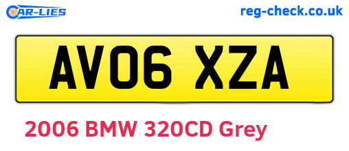 AV06XZA are the vehicle registration plates.
