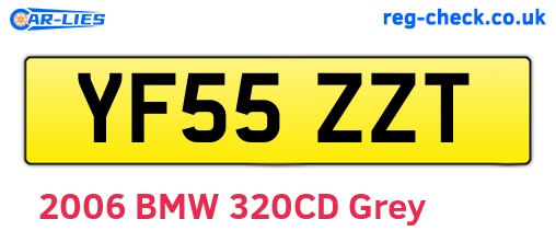 YF55ZZT are the vehicle registration plates.