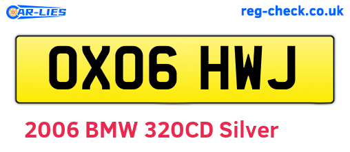 OX06HWJ are the vehicle registration plates.