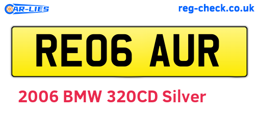 RE06AUR are the vehicle registration plates.