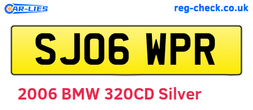 SJ06WPR are the vehicle registration plates.