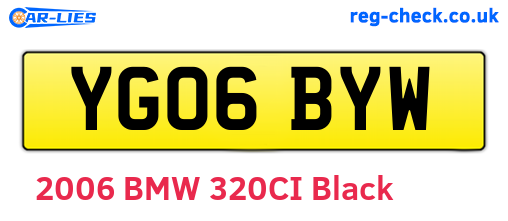 YG06BYW are the vehicle registration plates.