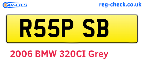 R55PSB are the vehicle registration plates.