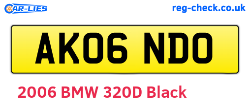 AK06NDO are the vehicle registration plates.