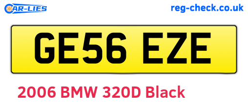 GE56EZE are the vehicle registration plates.