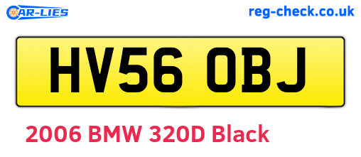 HV56OBJ are the vehicle registration plates.
