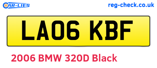 LA06KBF are the vehicle registration plates.